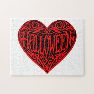 Halloween Herz, Rotes Herz, Feiertag Puzzle