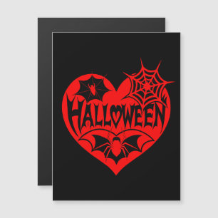 Halloween Herz, Rotes Herz Form, Spinnennetz Magneteinladung