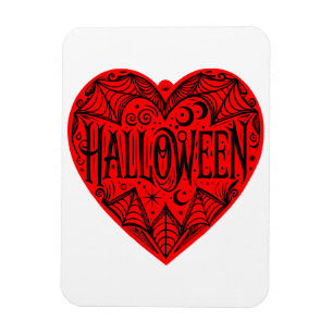 Halloween-Herz, rotes Herzform, Feiertag Magnet