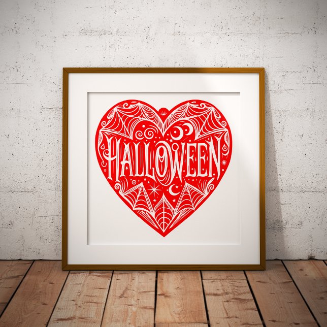Halloween-Herz, rotes Herzform, Feiertag Poster (Von Creator hochgeladen)
