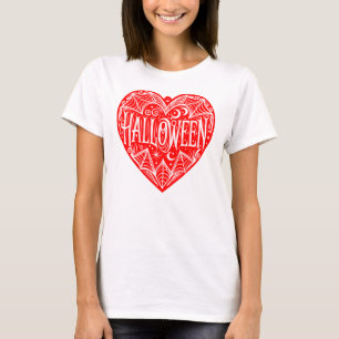 Halloween-Herz, rotes Herzform, Feiertag T-Shirt