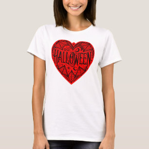 Halloween-Herz, rotes Herzform, Feiertag T-Shirt