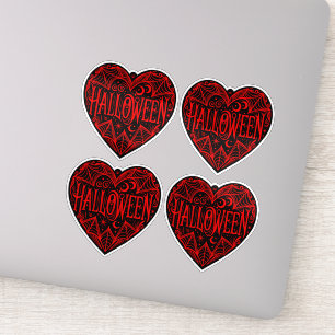 Halloween-Herz, schwarze Herzform, Feiertag Aufkleber