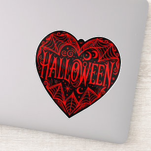 Halloween-Herz, schwarze Herzform, Feiertag Aufkleber