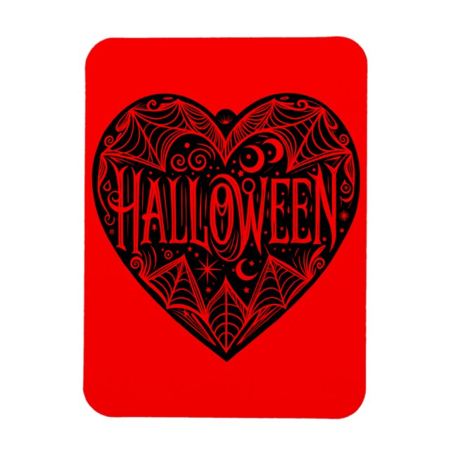 Halloween-Herz, schwarze Herzform, Feiertag Magnet (Vertikal)