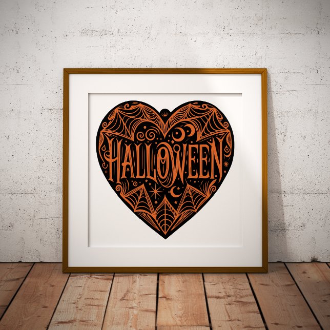 Halloween-Herz, schwarze Herzform, Feiertag Poster (Von Creator hochgeladen)