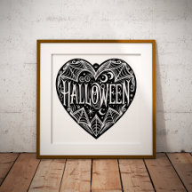 Halloween-Herz, schwarze Herzform, Feiertag
