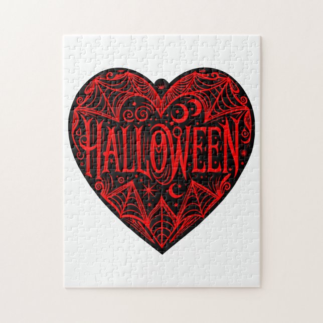 Halloween-Herz, schwarze Herzform, Feiertag Puzzle (Vertikal)