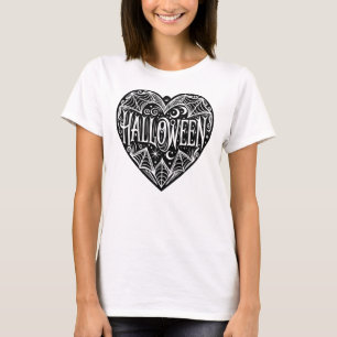 Halloween-Herz, schwarze Herzform, Feiertag T-Shirt