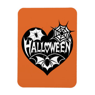 Halloween-Herz, schwarze Herzform, Spinnennetz Magnet