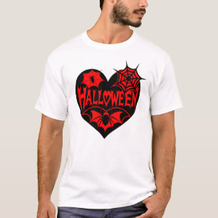 Halloween-Herz, schwarze Herzform, Spinnennetz T-Shirt
