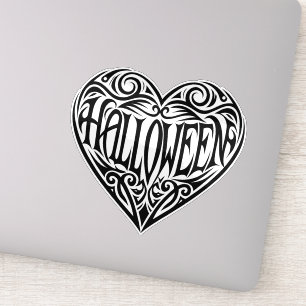 Halloween-Herz, Schwarzes Herz, Feiertag Aufkleber