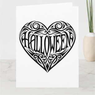 Halloween-Herz, Schwarzes Herz, Feiertag Karte