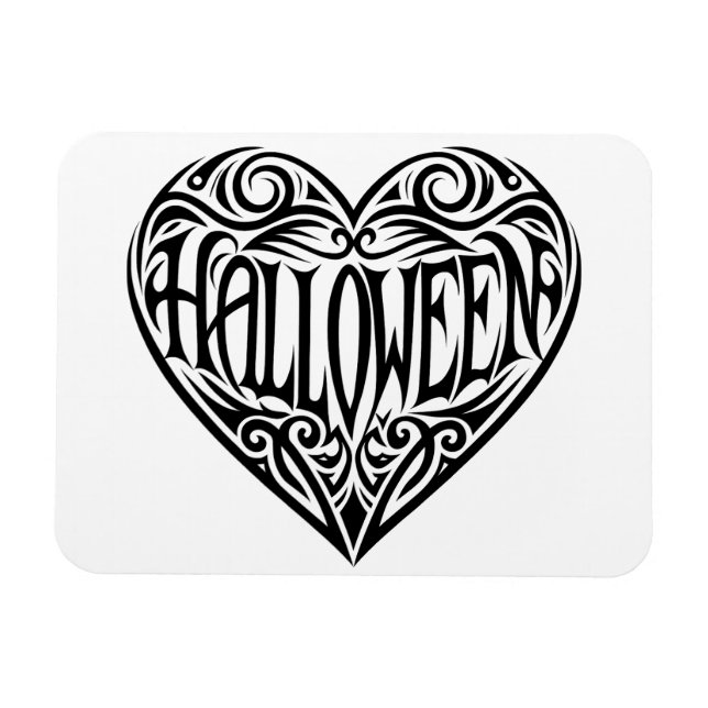 Halloween-Herz, Schwarzes Herz, Feiertag Magnet (Horizontal)