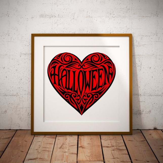 Halloween-Herz, Schwarzes Herz, Feiertag Poster (Von Creator hochgeladen)