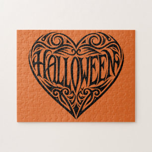 Halloween-Herz, Schwarzes Herz, Feiertag Puzzle