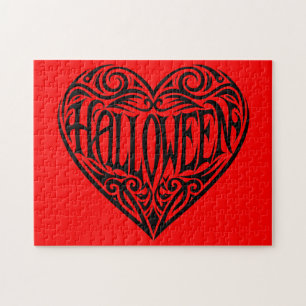 Halloween-Herz, Schwarzes Herz, Feiertag Puzzle