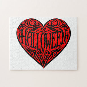 Halloween-Herz, Schwarzes Herz, Feiertag Puzzle
