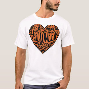 Halloween-Herz, Schwarzes Herz, Feiertag T-Shirt
