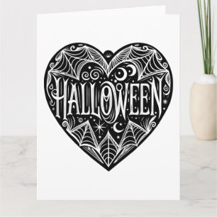 Halloween Herz, Schwarzes Herz Form, Urlaub Karte