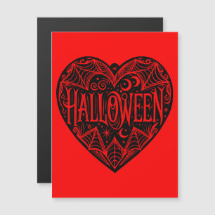 Halloween Herz, Schwarzes Herz Form, Urlaub Magneteinladung