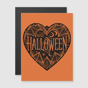 Halloween Herz, Schwarzes Herz Form, Urlaub Magneteinladung