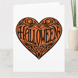 Halloween Herz, Schwarzes Herz, Urlaub Karte