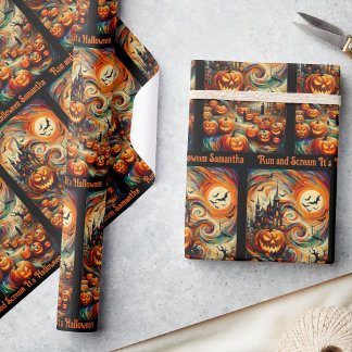 Halloween Herzlichen Glückwunsch Custom Text Geschenkpapier
