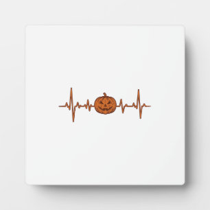 Halloween Herzschlag Kürbis Vintage Vektor Design_ Fotoplatte