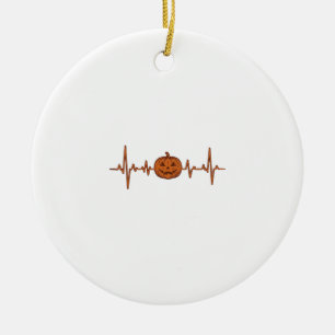 Halloween Herzschlag Kürbis Vintage Vektor Design_ Keramik Ornament