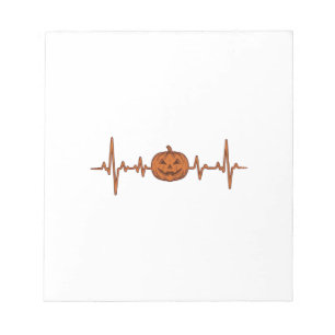 Halloween Herzschlag Kürbis Vintage Vektor Design_ Notizblock