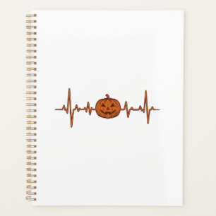 Halloween Herzschlag Kürbis Vintage Vektor Design_ Planer