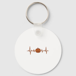 Halloween Herzschlag Kürbis Vintage Vektor Design_ Schlüsselanhänger
