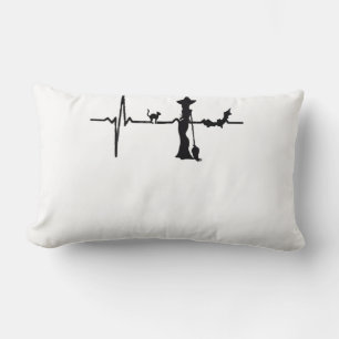 Halloween Herzschlag Schwarze Katze und Bat Lendenkissen