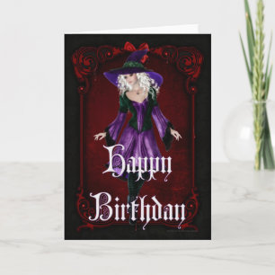 Halloween Hexe 5. Oktober Happy Birthday Card Karte