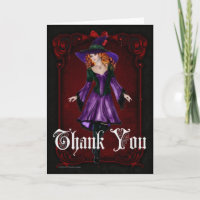 Halloween Hexe 6 Danke, Grußkarte