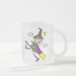 Halloween-Hexe auf Besen Mattglastasse