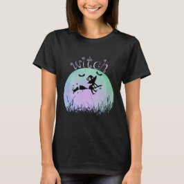 Halloween-Hexe auf Broomstick T-Shirt