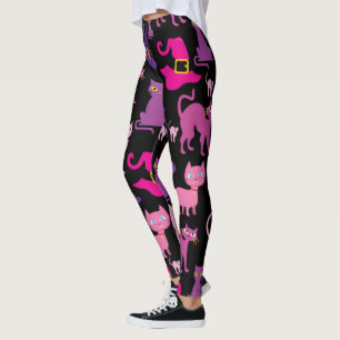 Halloween Hexe beängstigende Schwarzkatze lila de Leggings