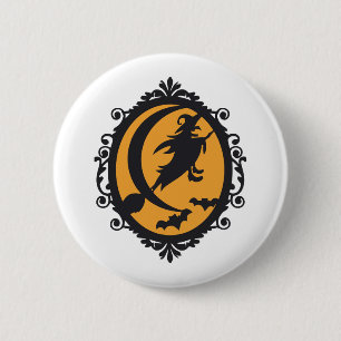Halloween Hexe Button