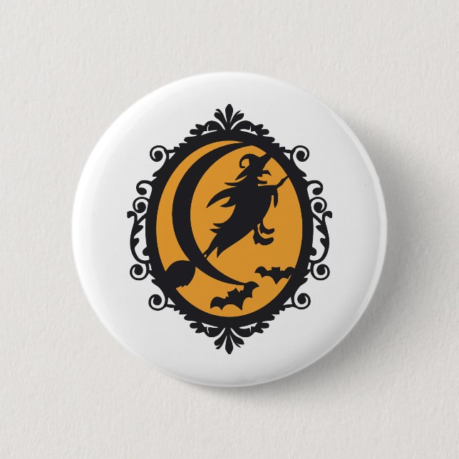 Halloween Hexe Button (Vorderseite)