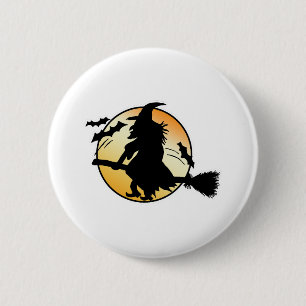 Halloween Hexe Button