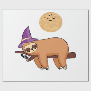 Halloween-Hexe-Faultier-Übergroßes T-Shirt Geschenkpapier