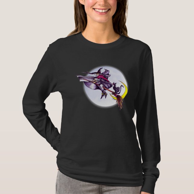 Halloween-Hexe-Feiertags-Cartoon-T - Shirt (Vorderseite)