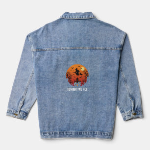 Halloween-Hexe-Flugnacht-Grafikdesign_1 Jeansjacke