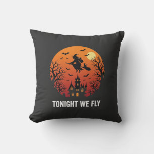 Halloween-Hexe-Flugnacht-Grafikdesign_1 Kissen