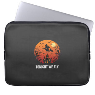 Halloween-Hexe-Flugnacht-Grafikdesign_1 Laptopschutzhülle