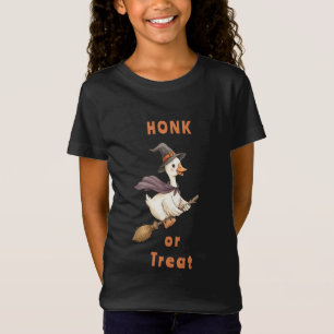 Halloween Hexe Gans Honk or Treat Mädchen T-Shirt