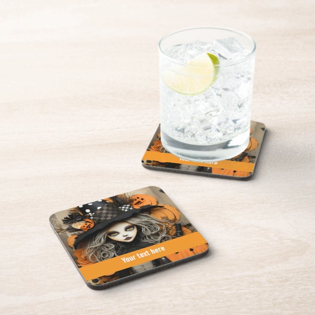 Halloween Hexe Getränkeuntersetzer (Rechte Seite)