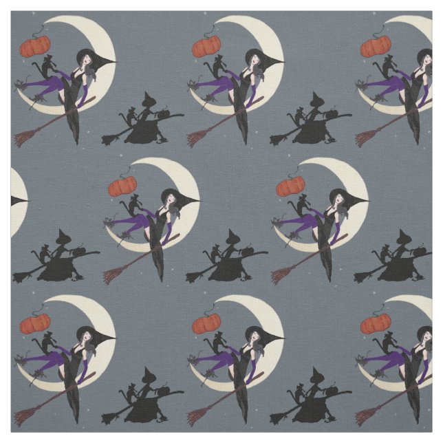Halloween-Hexe-Haifischhaut-Grau Stoff (Muster)